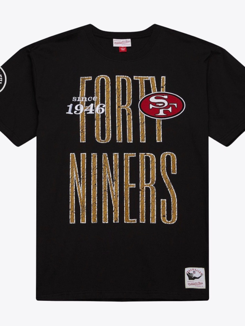 NWT 49ers Mitchell & Ness Faithful to the Bay Throwback Premium T Shirt Men's M